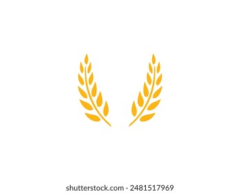 Vector Growing Plant Agriculture wheat Grain Sign Symbol Icon Logo Template Design Inspiration