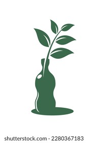 vector of growing plants in used plastic bottles to reduce plastic waste