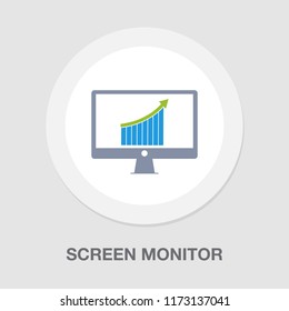 vector growth chart with screen icon