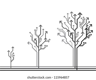 Vector growth concept. Tree made of arrows