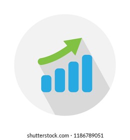 Vector Growth Graph Icon. Chart Illustration Isolated