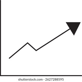 Ícone de gráfico de crescimento vetorial mostrando tendência ascendente. Ideal para projetos de negócios, finanças, análises e marketing. Limpo, escalável e totalmente editável para uso na Web, aplicativos e apresentações.