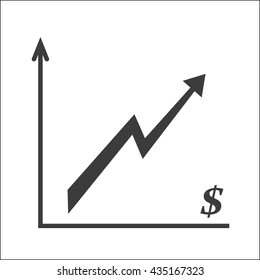Vector Growth icon. Flat vector illustration in black on white background. EPS 10