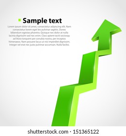 Vector growth progress arrow. Green