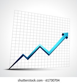 vector growth progress blue arrow