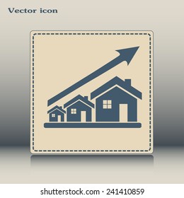 Vector growth in real estate shown on chart