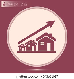 Vector growth in real estate shown on chart