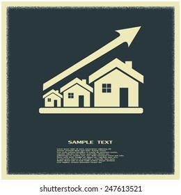 Vector growth in real estate shown on chart