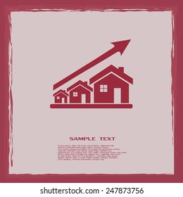 Vector growth in real estate shown on chart