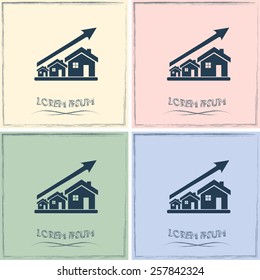 Vector growth in real estate shown on chart