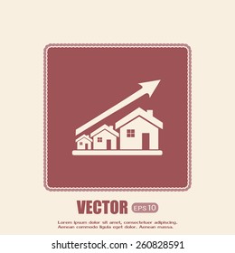 Vector growth in real estate shown on chart