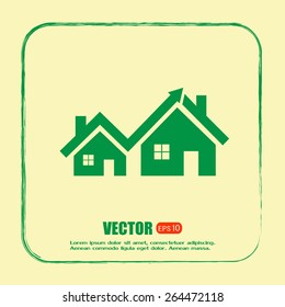Vector growth in real estate shown on chart
