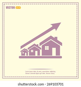 Vector growth in real estate shown on chart
