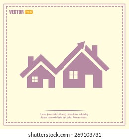 Vector growth in real estate shown on chart