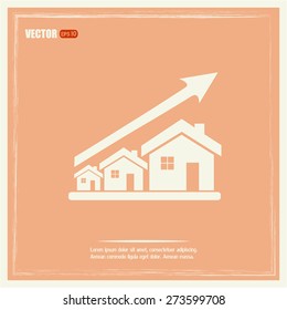 Vector growth in real estate shown on chart