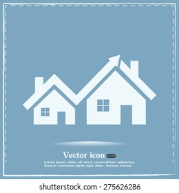 Vector growth in real estate shown on chart