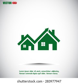 Vector growth in real estate shown on chart