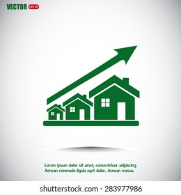 Vector growth in real estate shown on chart