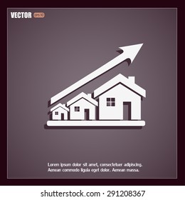 Vector growth in real estate shown on chart