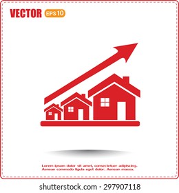 Vector growth in real estate shown on chart