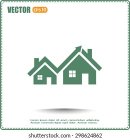 Vector growth in real estate shown on chart