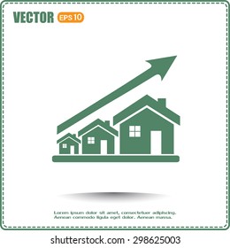 Vector growth in real estate shown on chart