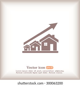 Vector growth in real estate shown on chart