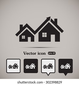 Vector growth in real estate shown on chart