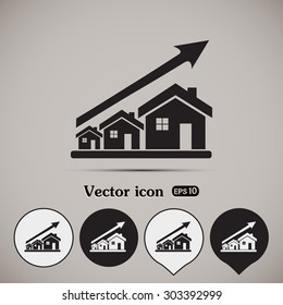 Vector growth in real estate shown on chart