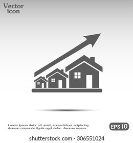 Vector growth in real estate shown on chart