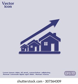Vector growth in real estate shown on chart