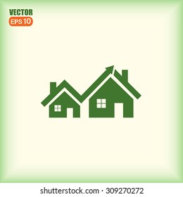 Vector growth in real estate shown on chart