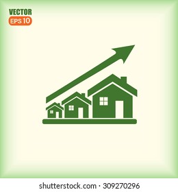 Vector growth in real estate shown on chart