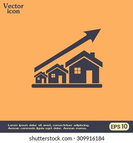 Vector growth in real estate shown on chart