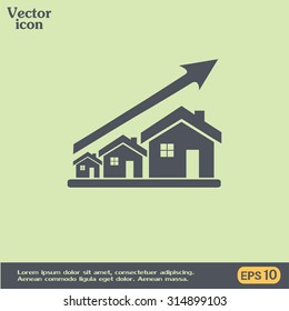 Vector growth in real estate shown on chart