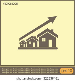 Vector growth in real estate shown on chart