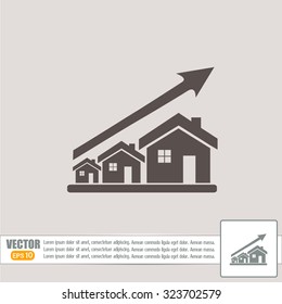 Vector growth in real estate shown on chart
