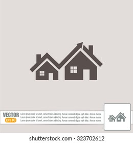 Vector growth in real estate shown on chart