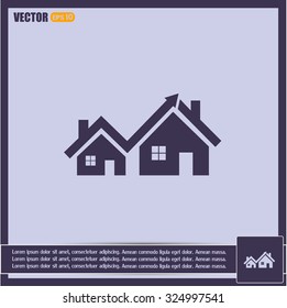 Vector growth in real estate shown on chart