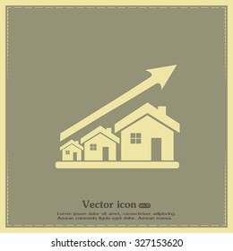 Vector growth in real estate shown on chart