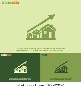 Vector growth in real estate shown on chart
