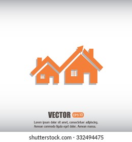 Vector growth in real estate shown on chart