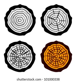 Vector Growth Rings Tree Trunk Symbols