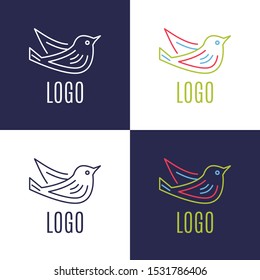 Vector growth and start up logo in outline style. New business amd innovation illustration.