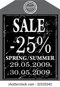 vector grudge shopping tag with stamp