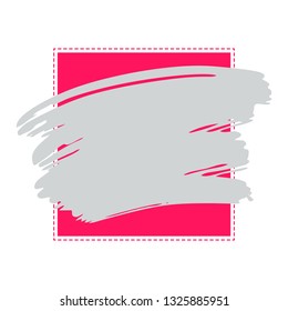 Vector grunge Abstract frame aquarelle color brush paint stroke striped element for print, blank. isolated vector stain on white background for text design