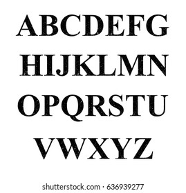 Vector grunge alphabet.
