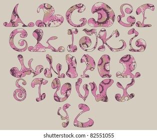 Vector grunge alphabet
