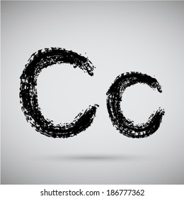 Vector grunge alphabet - C.