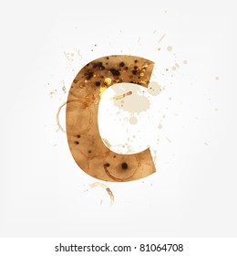 Vector Grunge Alphabet, C